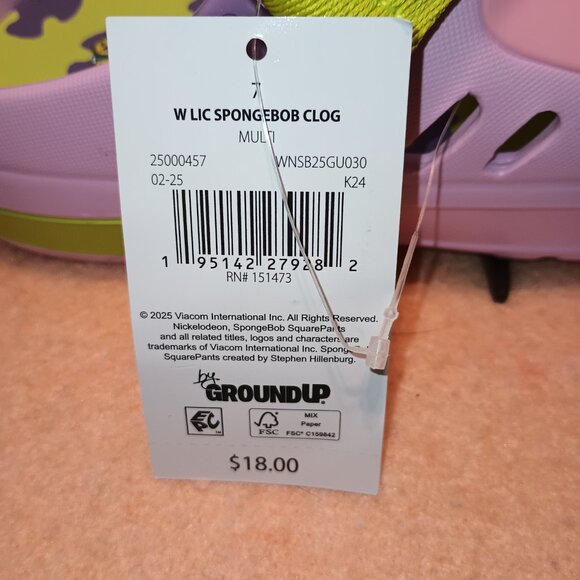 NEW Ground Up Women's SpongeBob Clog - Picture 13 of 14